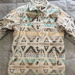 Patterned Cream and Brown Women's Jacket